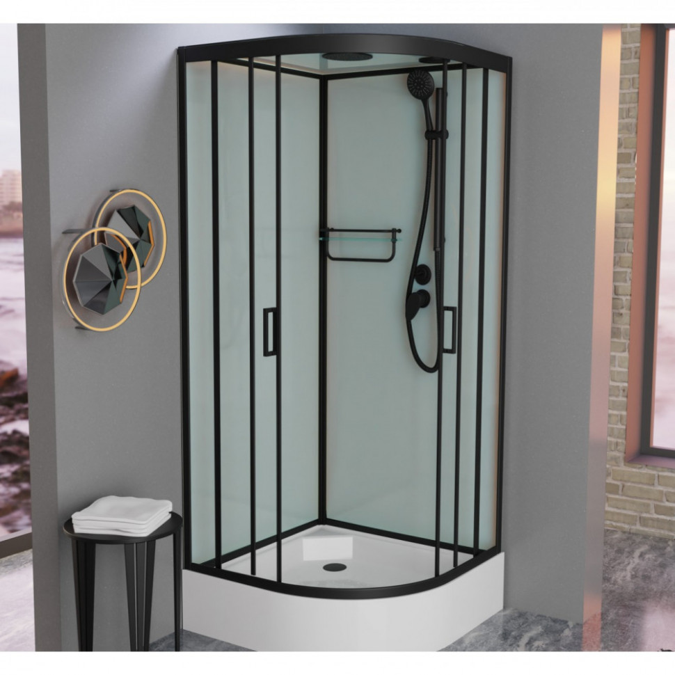 Душевая кабина Frank F409/1 Black 90x90 см, 139009