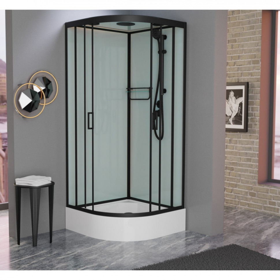 Душевая кабина Frank F409/1 Black 90x90 см, 139009