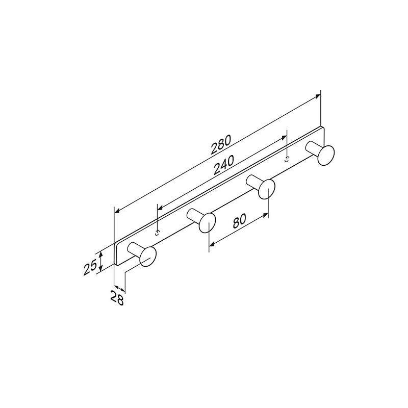 Крючки для полотенец Damixa Jupiter DA7735900 хром, 4 шт на планке
