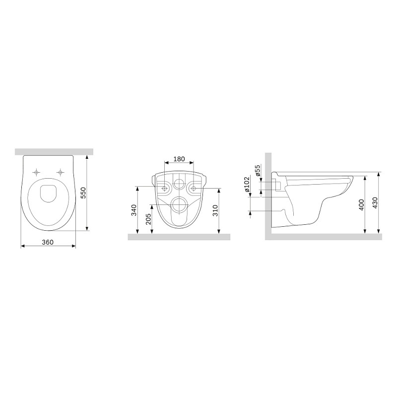 Унитаз подвесной Damixa Willow DX15C1700SC безободковый с сиденьем микролифт, белый