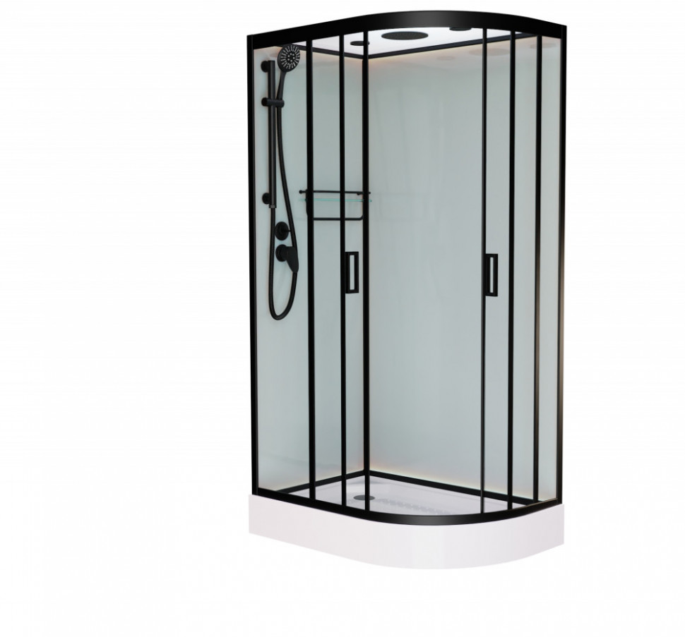 Душевая кабина Frank F412L Black 120х80 см левосторонняя, 214214