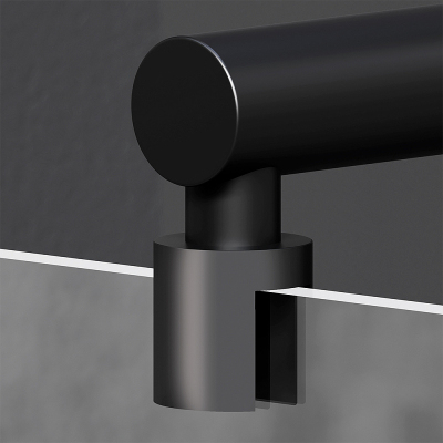 Душевая перегородка 90x195 AM.PM X-Joy W94UWI-90-F1-BTE прозрачное стекло, профиль черный