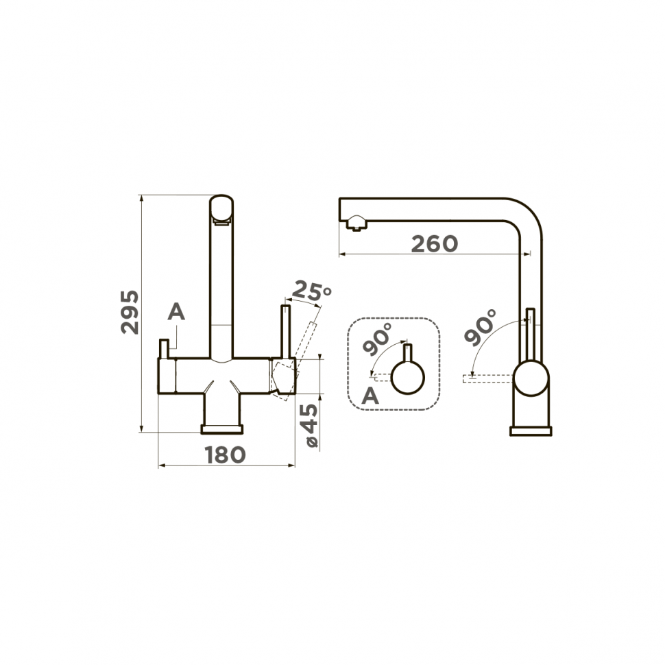 Смеситель для кухни Omoikiri Takamatsu-BN нерж. сталь/нержавеющая сталь, 4994085