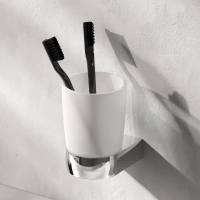 Стакан для зубных щеток настенный AM.PM Sensation A3034300 стеклянный, хром