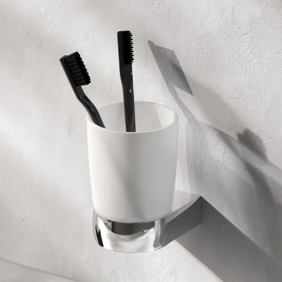 Стакан для зубных щеток настенный AM.PM Sensation A3034300 стеклянный, хром