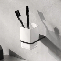 Стакан для зубных щеток настенный AM.PM Inspire 2.0 A50A34322 стеклянный, черный