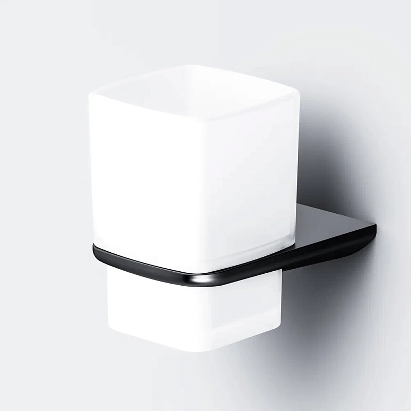 Стакан для зубных щеток настенный AM.PM Inspire 2.0 A50A34322 стеклянный, черный