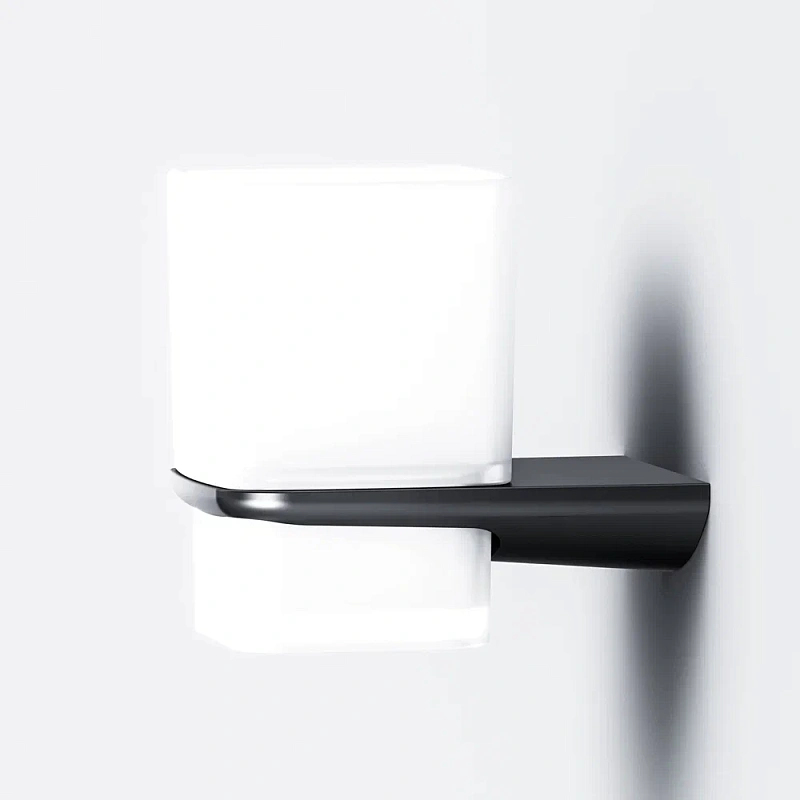 Стакан для зубных щеток настенный AM.PM Inspire 2.0 A50A34322 стеклянный, черный