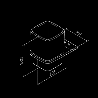 Стакан для зубных щеток настенный AM.PM Inspire 2.0 A50A34322 стеклянный, черный