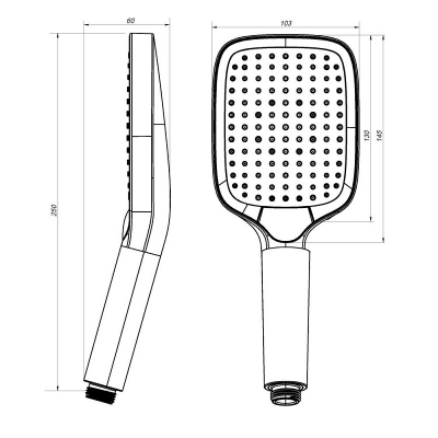 Лейка для душа AM.PM Func F028F022 черная