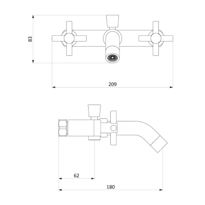 Смеситель для ванны и душа Damixa Neo Classic 271000000 графит