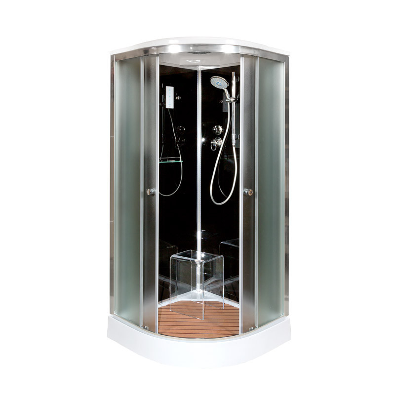 Душевая кабина DTO B 09 S Black с электрикой (90x90)