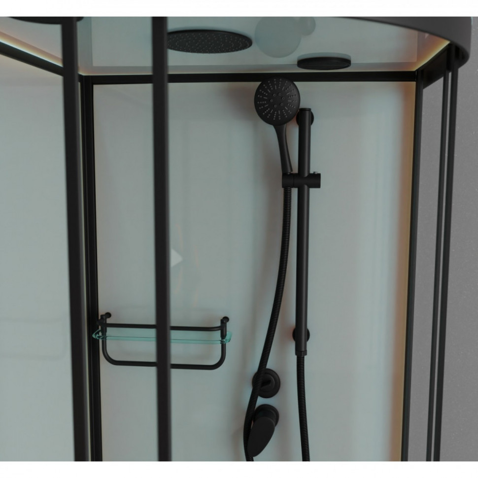 Душевая кабина Frank F409/1 М Black 90x90 матовое стекло, 20062