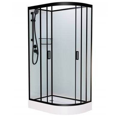 Душевая кабина Frank F412L М Black без крыши матовое стекло 120x80 см, 20059