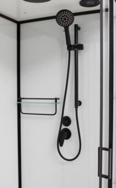 Душевая кабина Frank F412L М Black без крыши матовое стекло 120x80 см, 20059