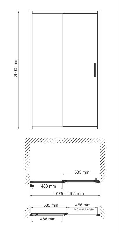 Душевая дверь Wasserkraft Main 41S13