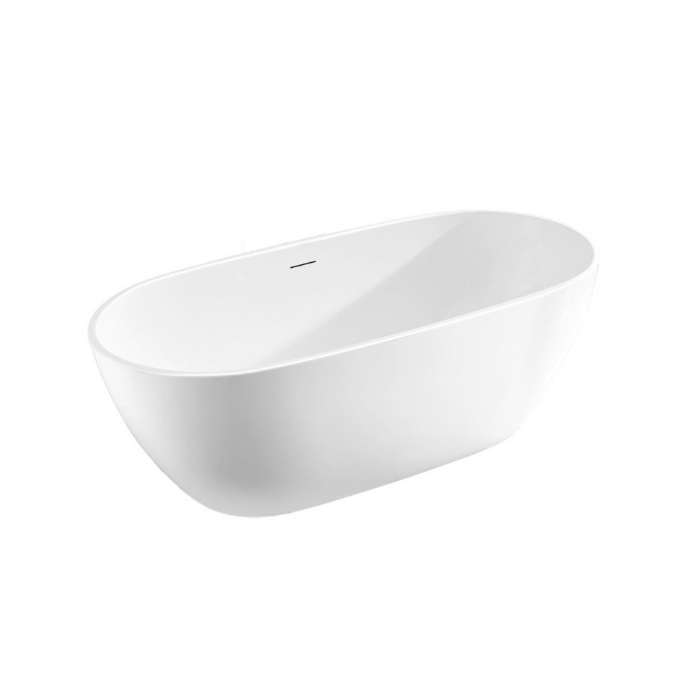 Ванна акриловая Vincea VBT-408-1600, цвет белый, щелевой перелив, слив хром