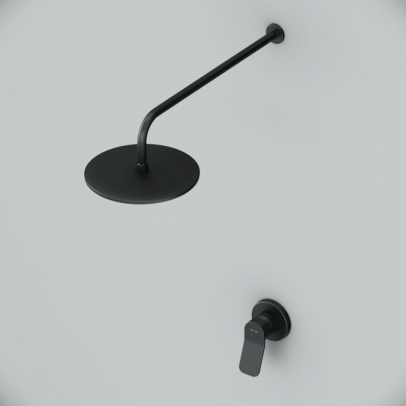 Встраиваемая душевая система AM.PM X-Joy FB85A2R002 черная: тропический верхний душ