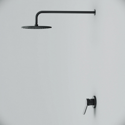 Встраиваемая душевая система AM.PM X-Joy FB85A2R002 черная: тропический верхний душ