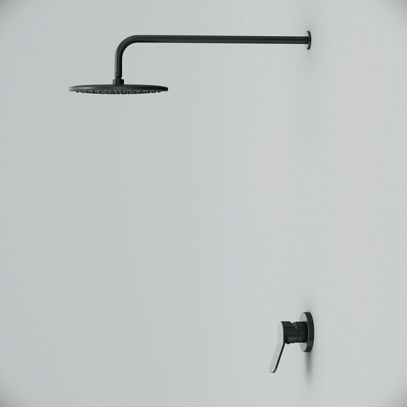 Встраиваемая душевая система AM.PM X-Joy FB85A2R002 черная: тропический верхний душ