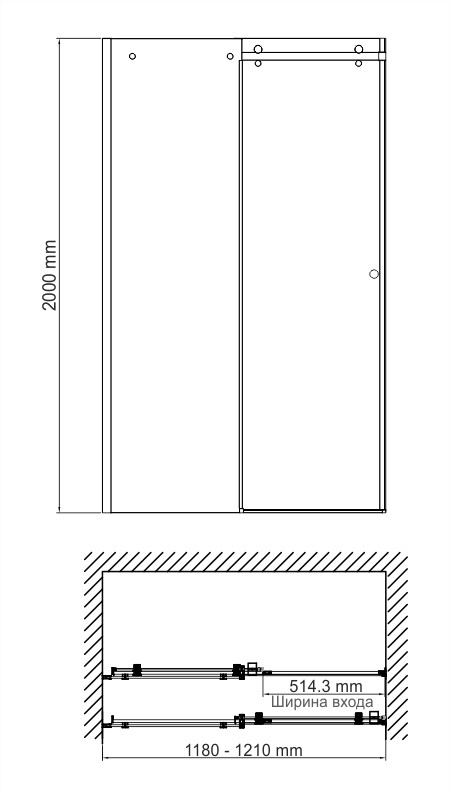 Душевая дверь Wasserkraft Vils 56R05