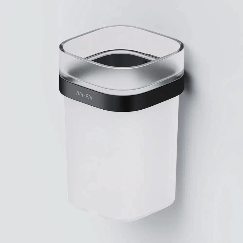 Стакан для зубных щеток настенный AM.PM Func A8F34322 стеклянный, черный