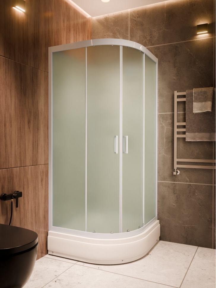 Душевая кабина Frank F409/1 М White 90x90 без крыши матовое стекло, 20025