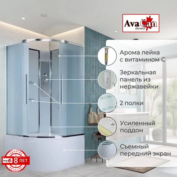 Душевая кабина AvaCan EM5090N 90x90 см без крыши