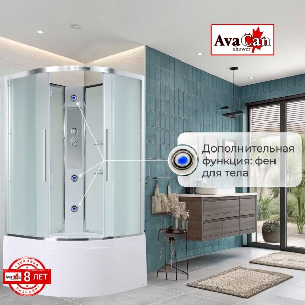 Душевая кабина AvaCan EM5090N 90x90 см без крыши