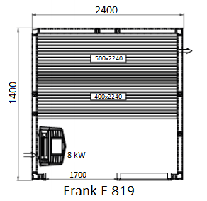 Финская сауна Frank F819 240х140x210 см кедр, 8150