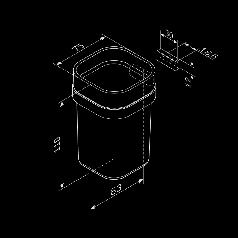 Стакан для зубных щеток настенный AM.PM Func A8F34300 стеклянный, хром