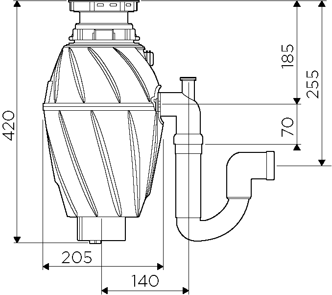 Измельчитель пищевых отходов Omoikiri Nagare 750, 4995059