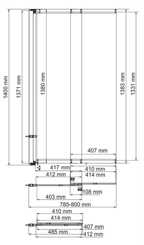 Стеклянная шторка на ванну Wasserkraft Main 41S02-80 WasserSchutz