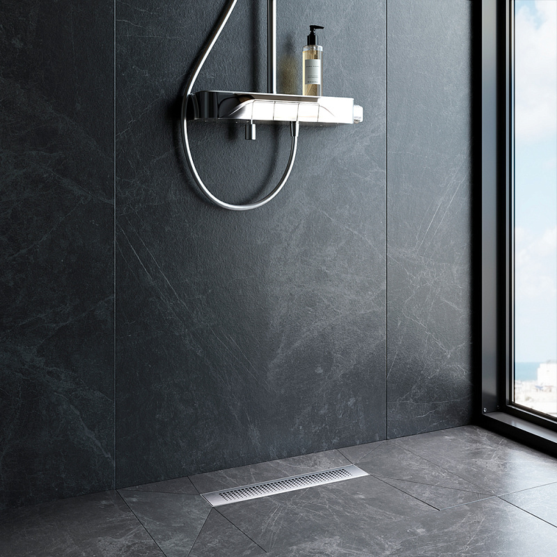 Душевой трап (лоток) 40 AM.PM PrimeFlow W02SC-P11-040-01SB комбинированный затвор со стальной матовой решеткой