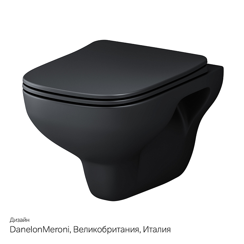 Унитаз подвесной AM.PM X-Joy S C85A1700MBSC безободковый с сиденьем микролифт, черный матовый