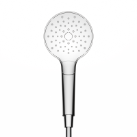 Душевая лейка SANCOS Luna, кнопочное управление, диаметр 120 мм, 3 режима, цвет хром/белый, SC6004CH