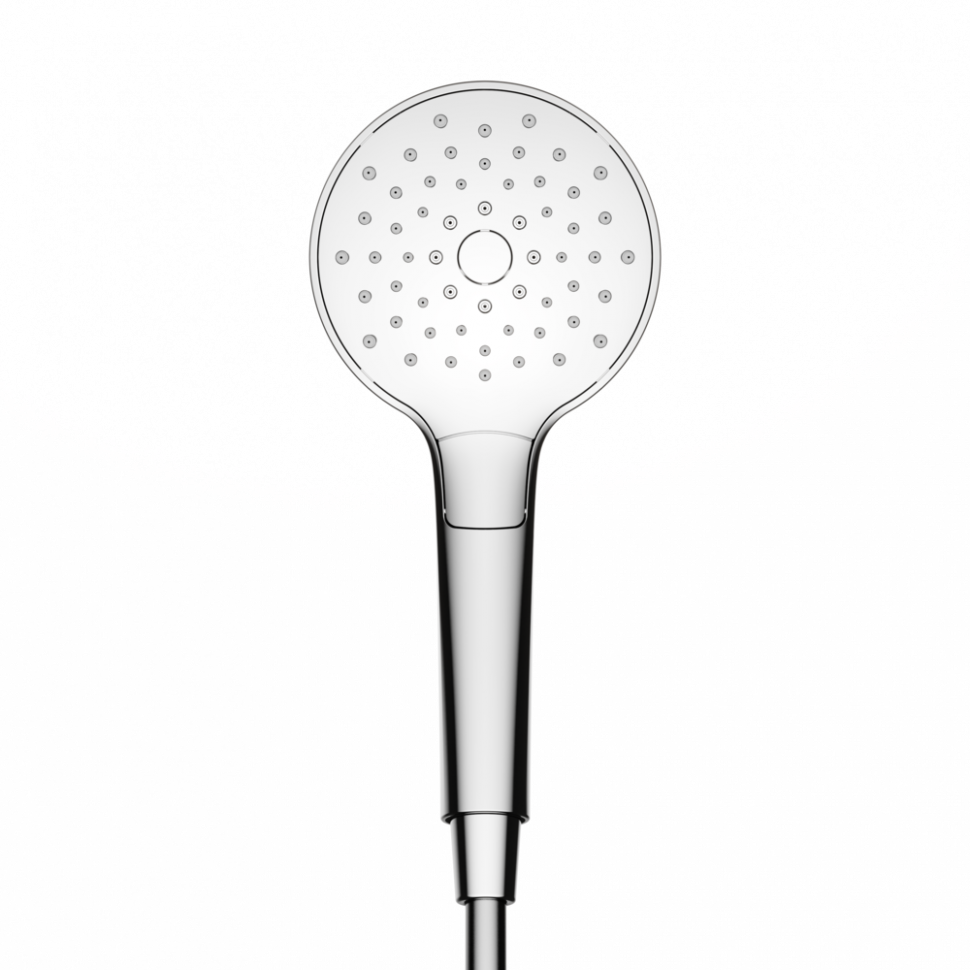 Душевая лейка SANCOS Luna, кнопочное управление, диаметр 120 мм, 3 режима, цвет хром/белый, SC6004CH