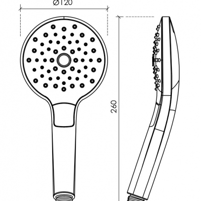 Душевая лейка SANCOS Luna, кнопочное управление, диаметр 120 мм, 3 режима, цвет хром/белый, SC6004CH