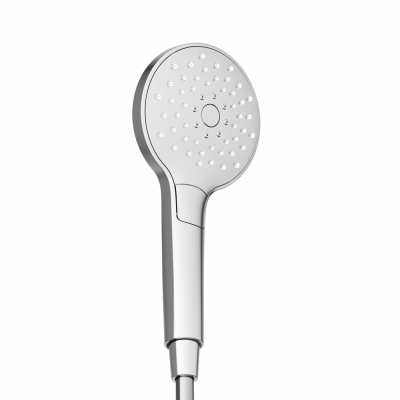 Душевая лейка SANCOS Luna, кнопочное управление, диаметр 120 мм, 3 режима, цвет хром/белый, SC6004CH