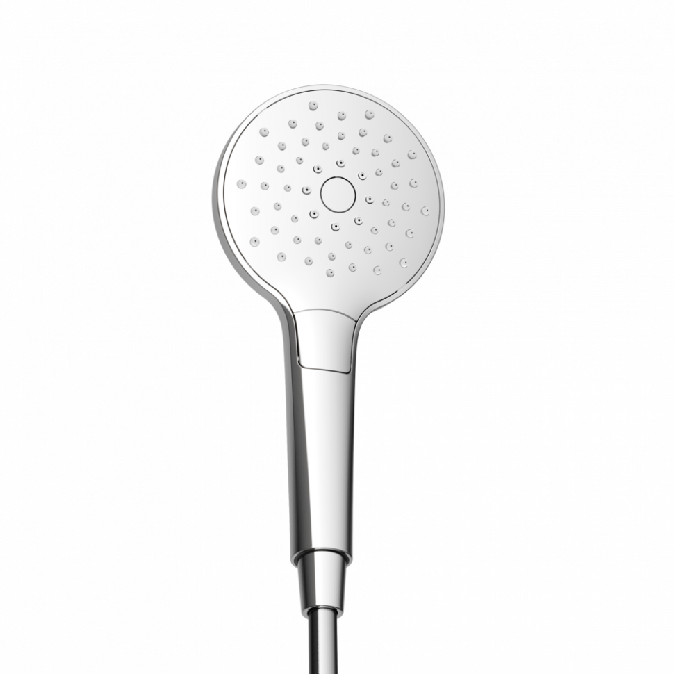 Душевая лейка SANCOS Luna, кнопочное управление, диаметр 120 мм, 3 режима, цвет хром/белый, SC6004CH