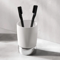 Стакан для зубных щеток AM.PM Sensation A3031300 стеклянный, отдельностоящий, хром