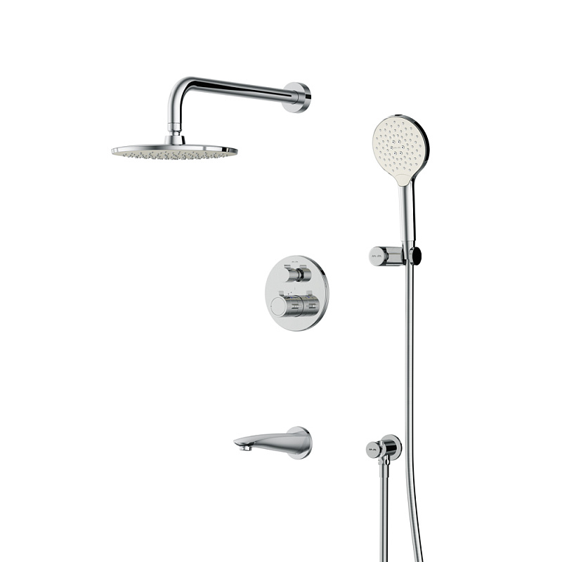 Встраиваемая душевая система AM.PM X-Joy FT85A3RH10 хром: тропический верхний душ, ручной душ, термостат