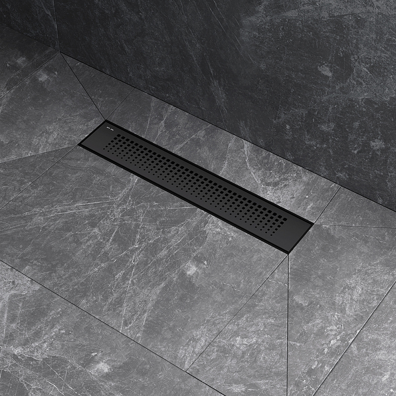 Душевой трап (лоток) 40 AM.PM PrimeFlow W02SC-P11-040-01BM комбинированный затвор с черной матовой решеткой