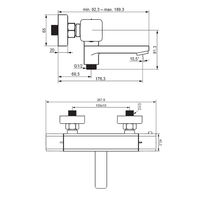 Смеситель для ванны и душа Damixa Gala 533000000 термостат, хром