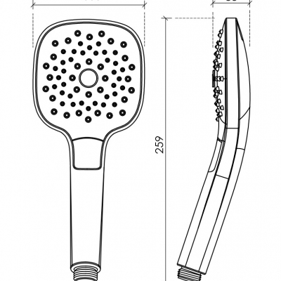 Душевая лейка SANCOS Magic, кнопочное управление, 110 x110 мм, 3 режима, цвет хром/белый, SC6005CH