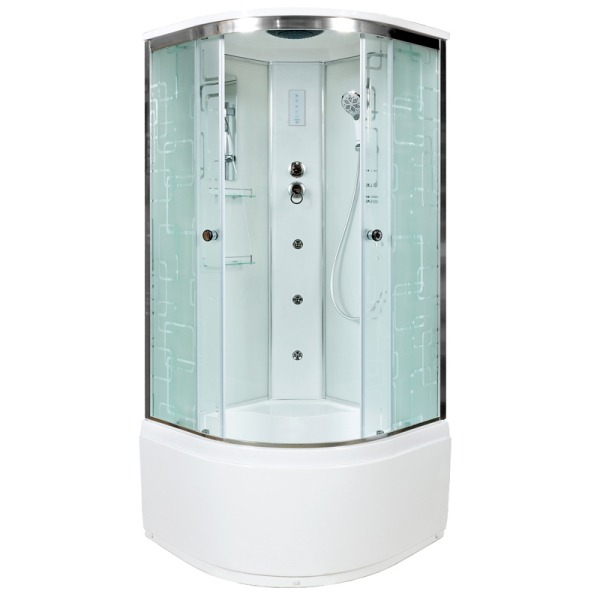Душевая кабина AvaCan EM 5011 с гидромассажем и электрикой 110x110 см, EM5011GM+EL