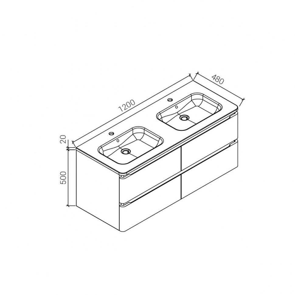 База под раковину Alba 1200 L.White