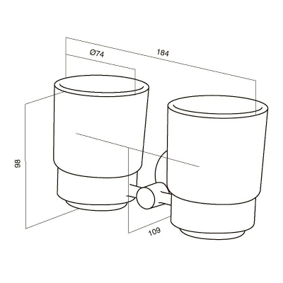 Двойной стеклянный стакан с настенным держателем AM.PM Bliss A55343464 хром