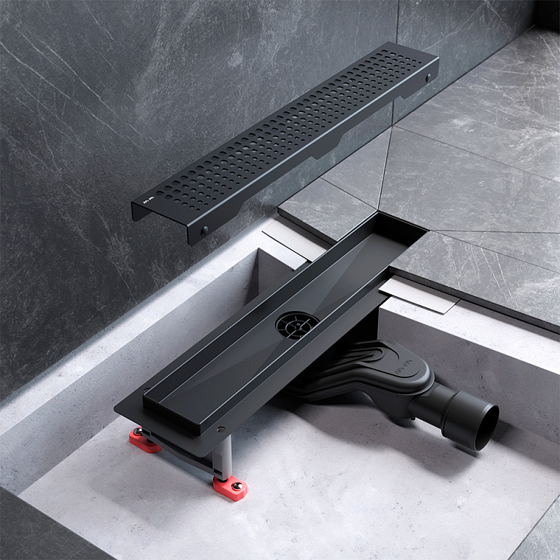 Душевой трап (лоток) 40 AM.PM MasterFlow W01SC-P11-040-01BM комбинированный затвор с черной матовой решеткой