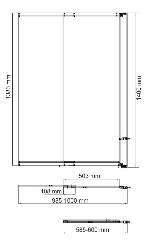 Стеклянная шторка Wasserkraft Main 41S02-100 RM
